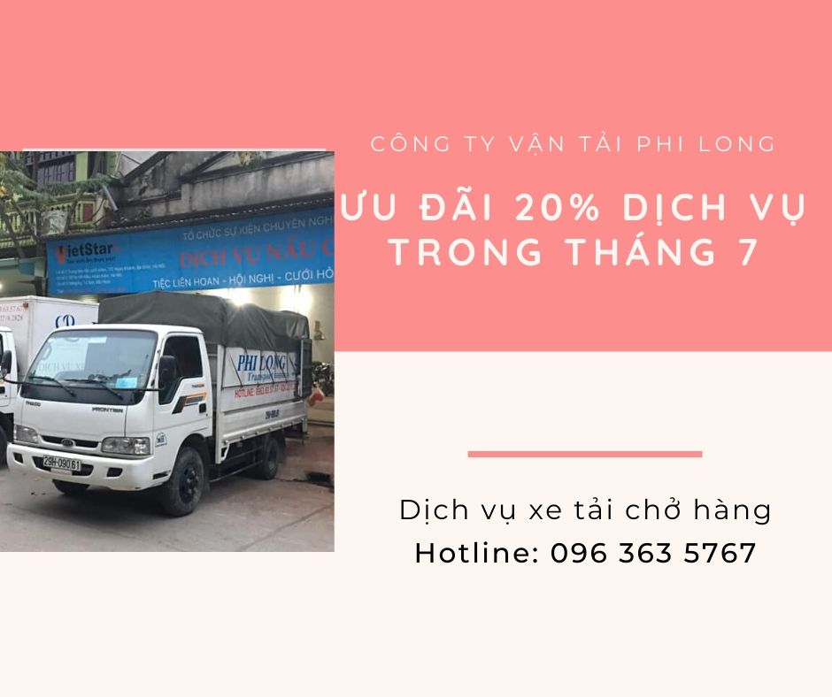 Dịch vụ taxi tải Phi Long tại xã Ninh Sở